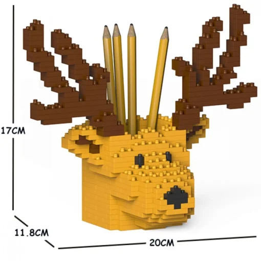 Jekca - Deer Pencil Cup 01S-M01 - Lego - Sculpture - Construction - 4D - Brick Animals - Toys - Avvenice^ Games