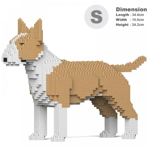 Jekca - English Bull Terrier 01S-M04 - Lego - Sculpture - Construction - 4D - Brick Animals - Toys - Avvenice^ Games