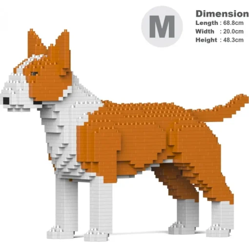 Jekca - English Bull Terrier 01-M02 - Big - Lego - Sculpture - Construction - 4D - Brick Animals - Toys - Avvenice^ Games