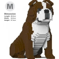 Jekca - English Bulldog 4-in-1 Pack 01-M01 - Big - Lego - Sculpture - Construction - 4D - Brick Animals - Toys - Avvenice