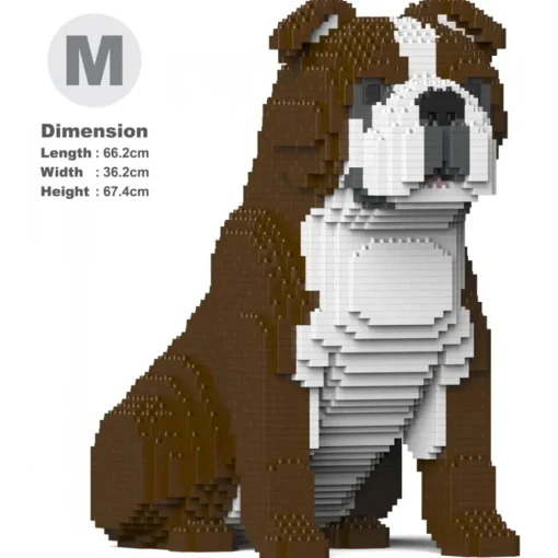 Jekca - English Bulldog 4-in-1 Pack 01-M01 - Big - Lego - Sculpture - Construction - 4D - Brick Animals - Toys - Avvenice