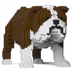 Jekca - English Bulldog 01-M01 - Big - Lego - Sculpture - Construction - 4D - Brick Animals - Toys - Avvenice^ Games