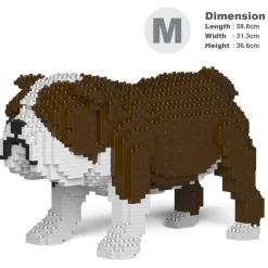 Jekca - English Bulldog 01-M01 - Big - Lego - Sculpture - Construction - 4D - Brick Animals - Toys - Avvenice^ Games
