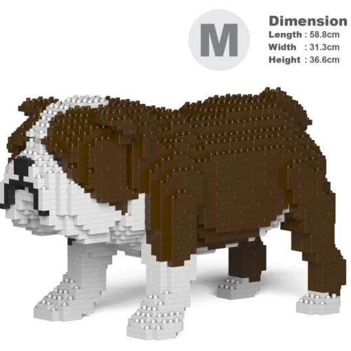 Jekca - English Bulldog 01-M01 - Big - Lego - Sculpture - Construction - 4D - Brick Animals - Toys - Avvenice^ Games