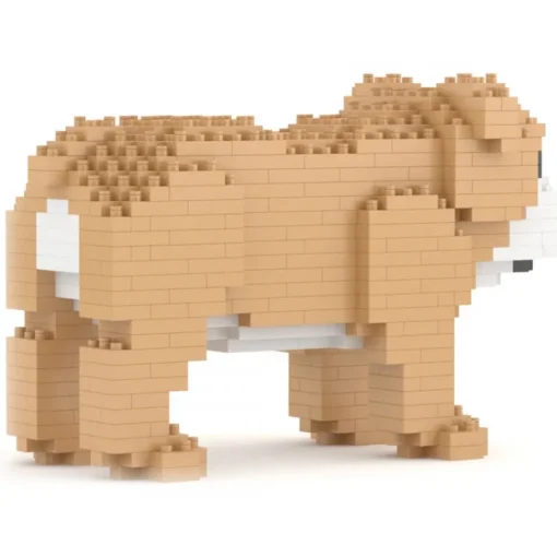 Jekca - English Bulldog Mini 01 - Lego - Sculpture - Construction - 4D - Brick Animals - Toys - Avvenice