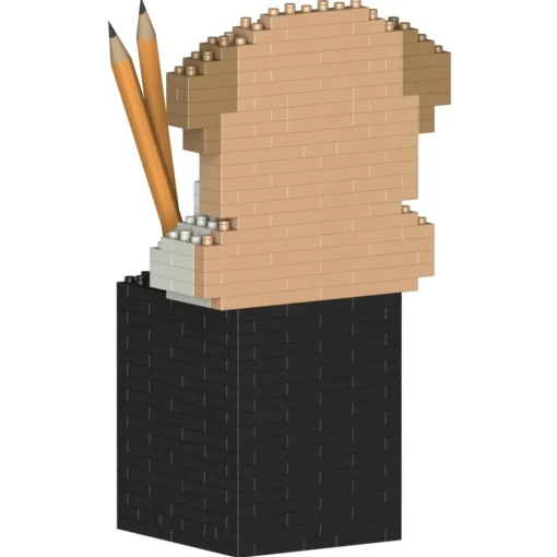 Jekca - English Bulldog Pencil Cup 01S - Lego - Sculpture - Construction - 4D - Brick Animals - Toys - Avvenice