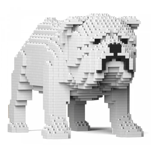 Jekca - English Bulldog 01S-M02 - Lego - Sculpture - Construction - 4D - Brick Animals - Toys - Avvenice^ Games