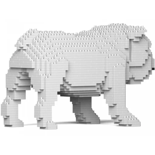 Jekca - English Bulldog 01S-M02 - Lego - Sculpture - Construction - 4D - Brick Animals - Toys - Avvenice^ Games