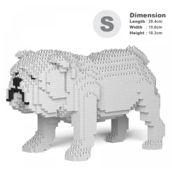 Jekca - English Bulldog 01S-M02 - Lego - Sculpture - Construction - 4D - Brick Animals - Toys - Avvenice^ Games