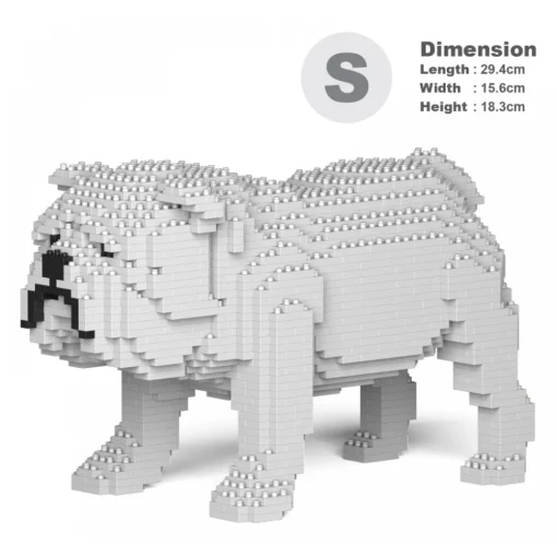 Jekca - English Bulldog 01S-M02 - Lego - Sculpture - Construction - 4D - Brick Animals - Toys - Avvenice^ Games
