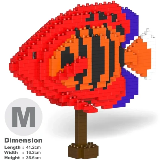 Jekca - Flame Angelfish 01 - Big - Lego - Sculpture - Construction - 4D - Brick Animals - Toys - Avvenice^ Games