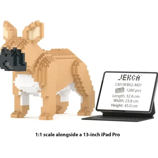 Jekca - French Bulldog 02-M01 - Big - Lego - Sculpture - Construction - 4D - Brick Animals - Toys - Avvenice