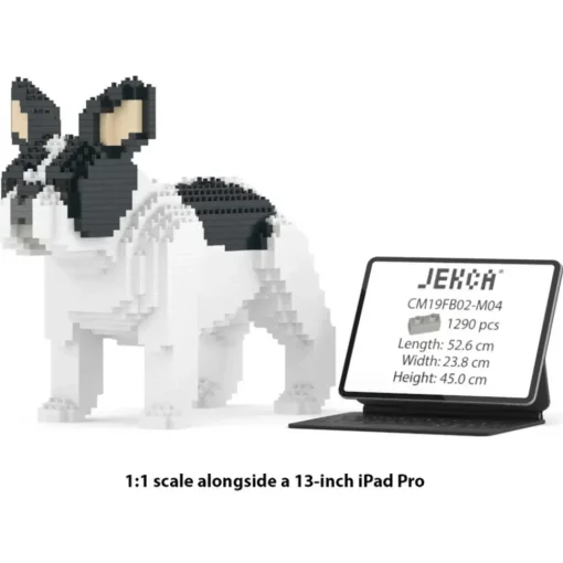 Jekca - French Bulldog 02-M04 - Big - Lego - Sculpture - Construction - 4D - Brick Animals - Toys - Avvenice^ Games