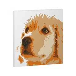 Jekca - Golden Retriever Brick Painting 01S - Lego - Sculpture - Construction - 4D - Brick Animals - Toys - Avvenice^ Games