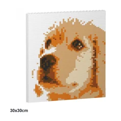 Jekca - Golden Retriever Brick Painting 01S - Lego - Sculpture - Construction - 4D - Brick Animals - Toys - Avvenice^ Games