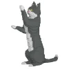 Jekca - Grey Tuxedo Cat 05S - Lego - Sculpture - Construction - 4D - Brick Animals - Toys - Avvenice^ Games