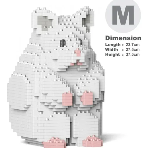 Jekca - Hamster 02-M04 - Big - Lego - Sculpture - Construction - 4D - Brick Animals - Toys - Avvenice^ Games