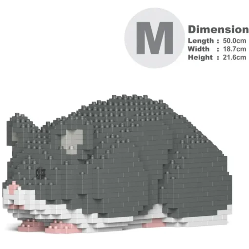 Jekca - Hamster 02-M02 - Big - Lego - Sculpture - Construction - 4D - Brick Animals - Toys - Avvenice
