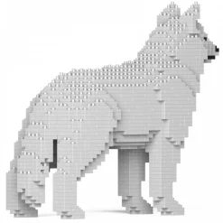 Jekca - Husky 01-M02 - Big - Lego - Sculpture - Construction - 4D - Brick Animals - Toys - Avvenice