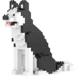 Jekca - Husky Mini 01 - Lego - Sculpture - Construction - 4D - Brick Animals - Toys - Avvenice^ Games