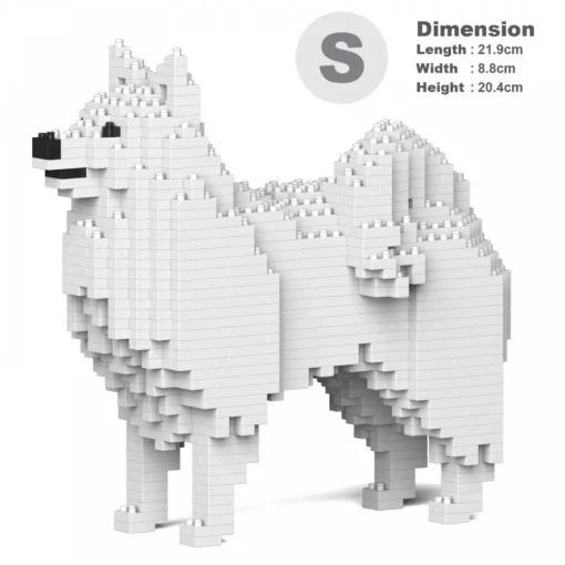 Jekca - Japanese Spitz 01S - Lego - Sculpture - Construction - 4D - Brick Animals - Toys - Avvenice^ Games