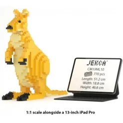 Jekca - Kangaroo 01 - Big - Lego - Sculpture - Construction - 4D - Brick Animals - Toys - Avvenice^ Games