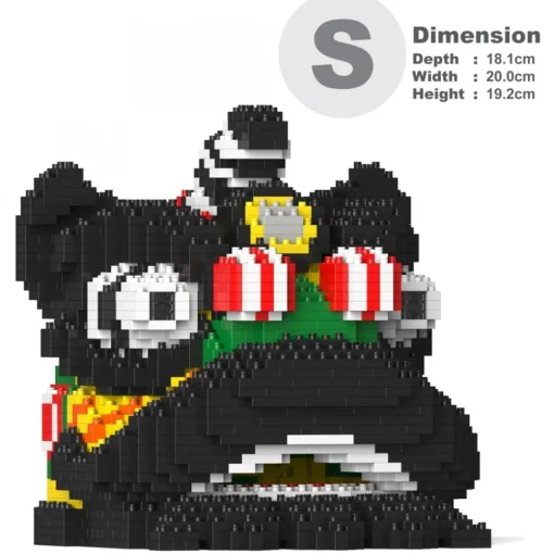 Jekca - Lion Dance Head 02 - Lego - Sculpture - Construction - 4D - Brick Animals - Toys - Avvenice^ Games