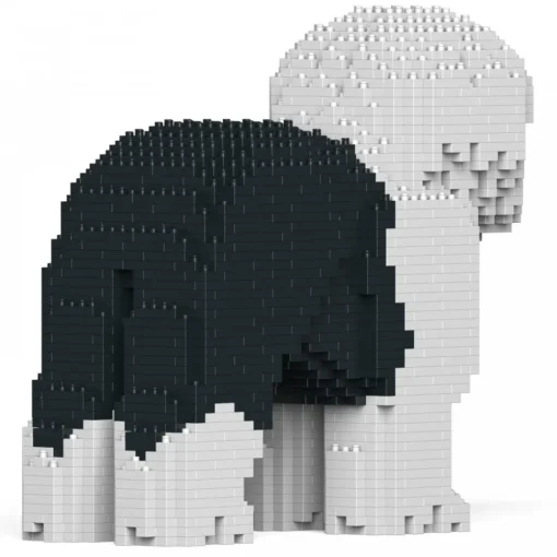Jekca - Old English Sheepdog 01S-M01 - Lego - Sculpture - Construction - 4D - Brick Animals - Toys - Avvenice