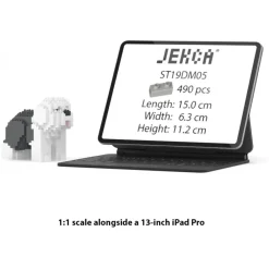 Jekca - Old English Sheepdog Mini 01 - Lego - Sculpture - Construction - 4D - Brick Animals - Toys - Avvenice^ Games