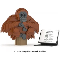 Jekca - Orangutan 01 - Big - Lego - Sculpture - Construction - 4D - Brick Animals - Toys - Avvenice