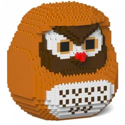 Jekca - Owl Daruma Doll 01 - Big - Lego - Sculpture - Construction - 4D - Brick Animals - Toys - Avvenice^ Games