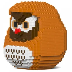 Jekca - Owl Daruma Doll 01 - Big - Lego - Sculpture - Construction - 4D - Brick Animals - Toys - Avvenice^ Games