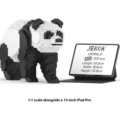 Jekca - Panda 03 - Big - Lego - Sculpture - Construction - 4D - Brick Animals - Toys - Avvenice^ Games
