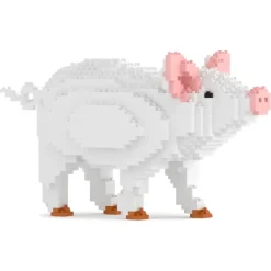 Jekca - Pig 01 - Big - Lego - Sculpture - Construction - 4D - Brick Animals - Toys - Avvenice