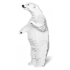Jekca - Polar Bear 02S - Lego - Sculpture - Construction - 4D - Brick Animals - Toys - Avvenice^ Games