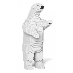 Jekca - Polar Bear 02S - Lego - Sculpture - Construction - 4D - Brick Animals - Toys - Avvenice^ Games