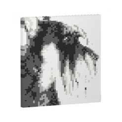 Jekca - Standard Schnauzer Brick Painting 02S - Lego - Sculpture - Construction - 4D - Brick Animals - Toys - Avvenice^ Games