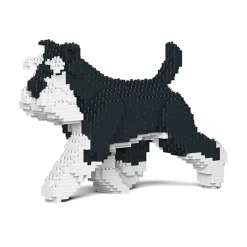 Jekca - Standard Schnauzer 03S-M02 - Lego - Sculpture - Construction - 4D - Brick Animals - Toys - Avvenice^ Games