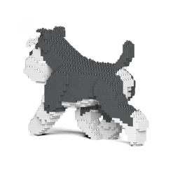 Jekca - Standard Schnauzer 03S-M01 - Lego - Sculpture - Construction - 4D - Brick Animals - Toys - Avvenice^ Games
