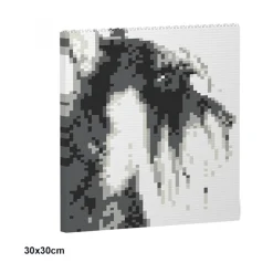 Jekca - Standard Schnauzer Brick Painting 02S - Lego - Sculpture - Construction - 4D - Brick Animals - Toys - Avvenice^ Games