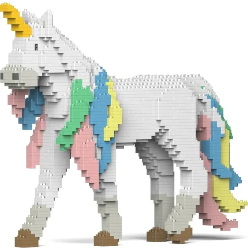 Jekca - Unicorn 01 - Big - Lego - Sculpture - Construction - 4D - Brick Animals - Toys - Avvenice^ Games