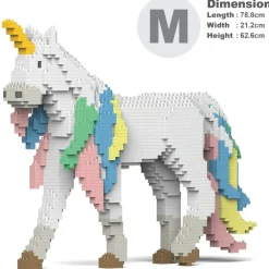 Jekca - Unicorn 01 - Big - Lego - Sculpture - Construction - 4D - Brick Animals - Toys - Avvenice^ Games