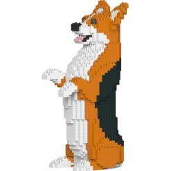 Jekca - Welsh Corgi 05-M02 - Big - Lego - Sculpture - Construction - 4D - Brick Animals - Toys - Avvenice^ Games