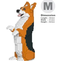 Jekca - Welsh Corgi 05-M02 - Big - Lego - Sculpture - Construction - 4D - Brick Animals - Toys - Avvenice^ Games