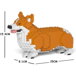 Jekca - Welsh Corgi 01S-M01 - Lego - Sculpture - Construction - 4D - Brick Animals - Toys - Avvenice^ Games