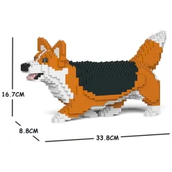 Jekca - Welsh Corgi 04S-M02 - Lego - Sculpture - Construction - 4D - Brick Animals - Toys - Avvenice^ Games