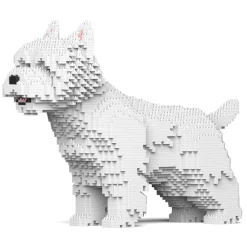 Jekca - West Highland White Terrier 02 - Lego - Sculpture - Construction - 4D - Brick Animals - Toys - Avvenice^ Games
