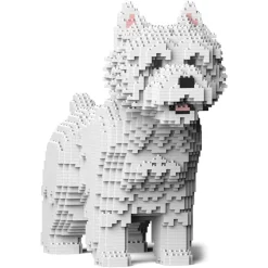 Jekca - West Highland White Terrier 02 - Lego - Sculpture - Construction - 4D - Brick Animals - Toys - Avvenice^ Games