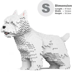 Jekca - West Highland White Terrier 02 - Lego - Sculpture - Construction - 4D - Brick Animals - Toys - Avvenice^ Games