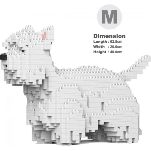 Jekca - West Highland White Terrier 01 - Big - Lego - Sculpture - Construction - 4D - Brick Animals - Toys - Avvenice^ Games